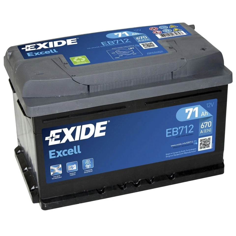 Battery fits SAAB 9-5 9000 900 9-7 9-3 Exide 096 670A 71Ah Quality New - Image 2 of 4