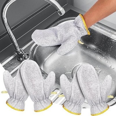 Wiederverwendbare Stahldraht-Scheuerhandschuhe strapazierfähig Geschirrspülen Reinigung Topf Pfanne