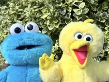 Tyco Sesame Street Talking Plush Lot Cookie Monster Big Bird 1996 Tested Works