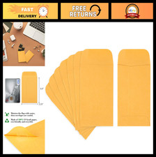 1000 Brown Kraft Coin Envelopes 2.25x3.5 Gummed Flap for Home Office Garden Use