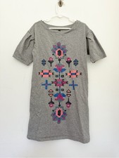Tea Collection Gray Tee Dress with Pink & Blue Digital Flowers Graphic Girl’s 7