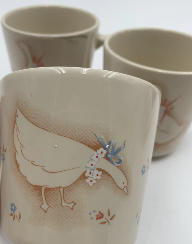 Juego de 3 tazas de café Corning de colección Promenade Country Geese Goose Cottagecore Foto 2 de 4