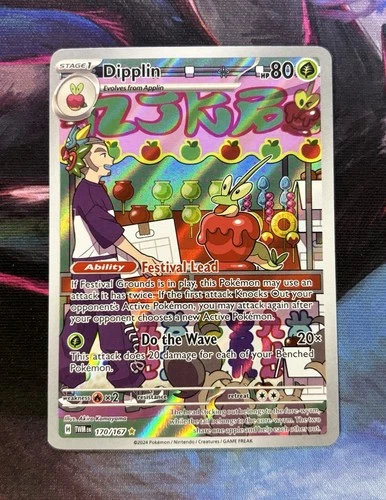 Pokémon TCG Dipplin 170/167 Twilight Masquerade Illustration Rare Holo