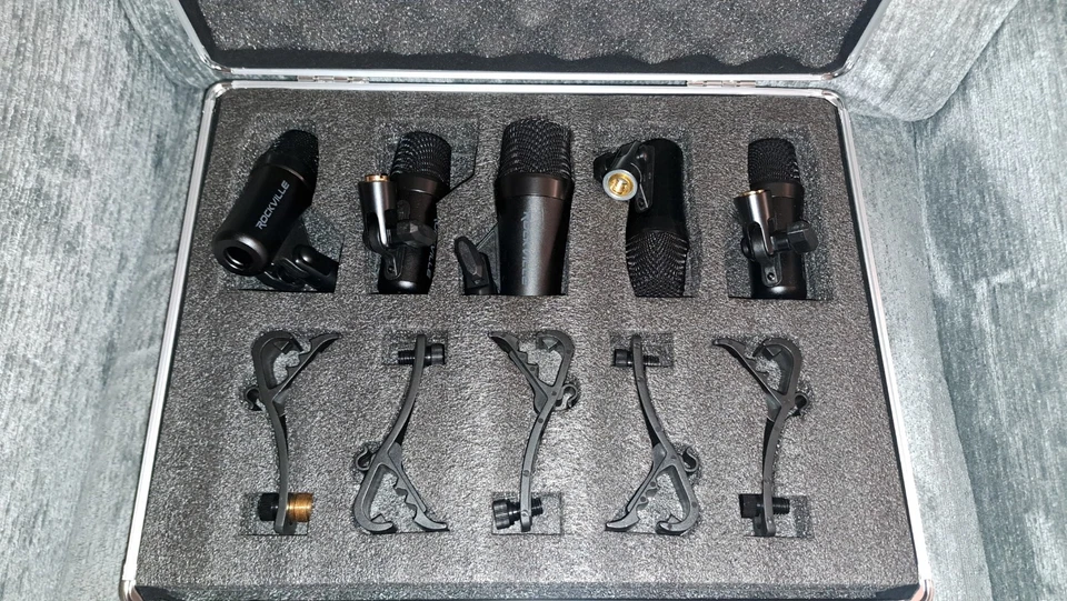 ROCKVILLE PRO D5 DRUM MICROPHONE RECORDING KIT - Image 3 of 4