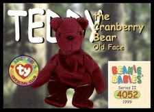 1999 Beanie Babies Series 2 Teddy the Cranberry Bear old face 236