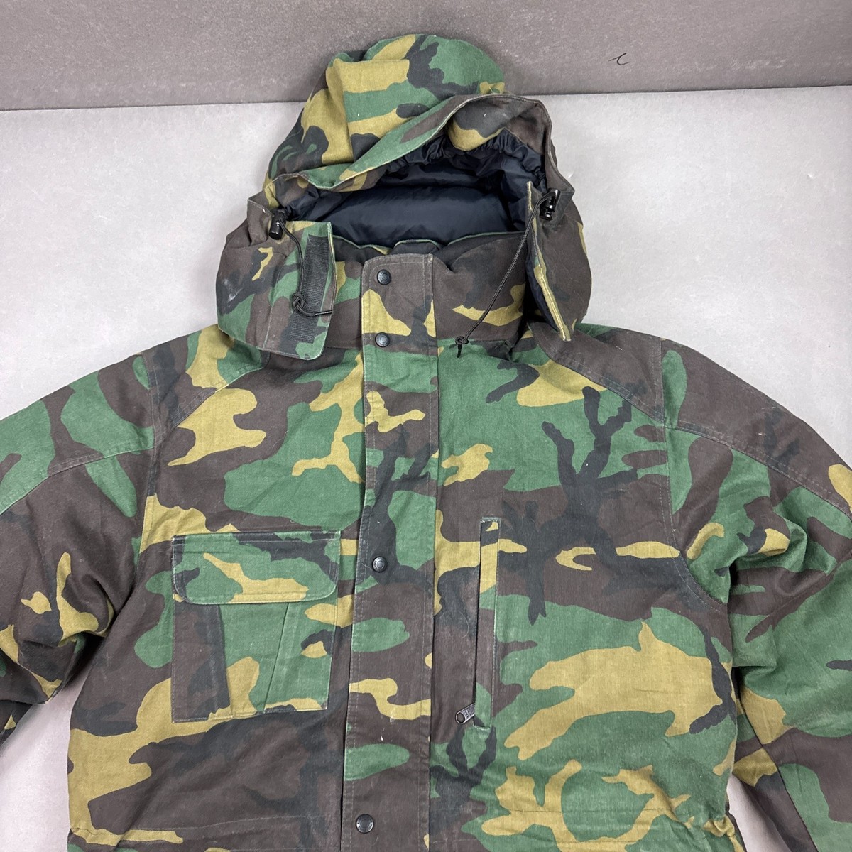 Vintage Eddie Bauer Jacket Mens Medium Camo Ridge Line Goose Down