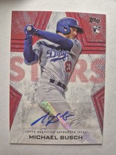 2023 Michael Busch Topps RC Baseball Stars Auto Red /25 BSA-MB Rookie Cubs