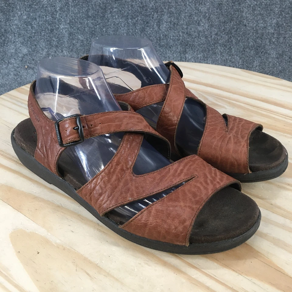 Sandalias Mephisto para mujer 42 Altina informales punta abierta con cordones planas de cuero marrón Foto 3 de 4