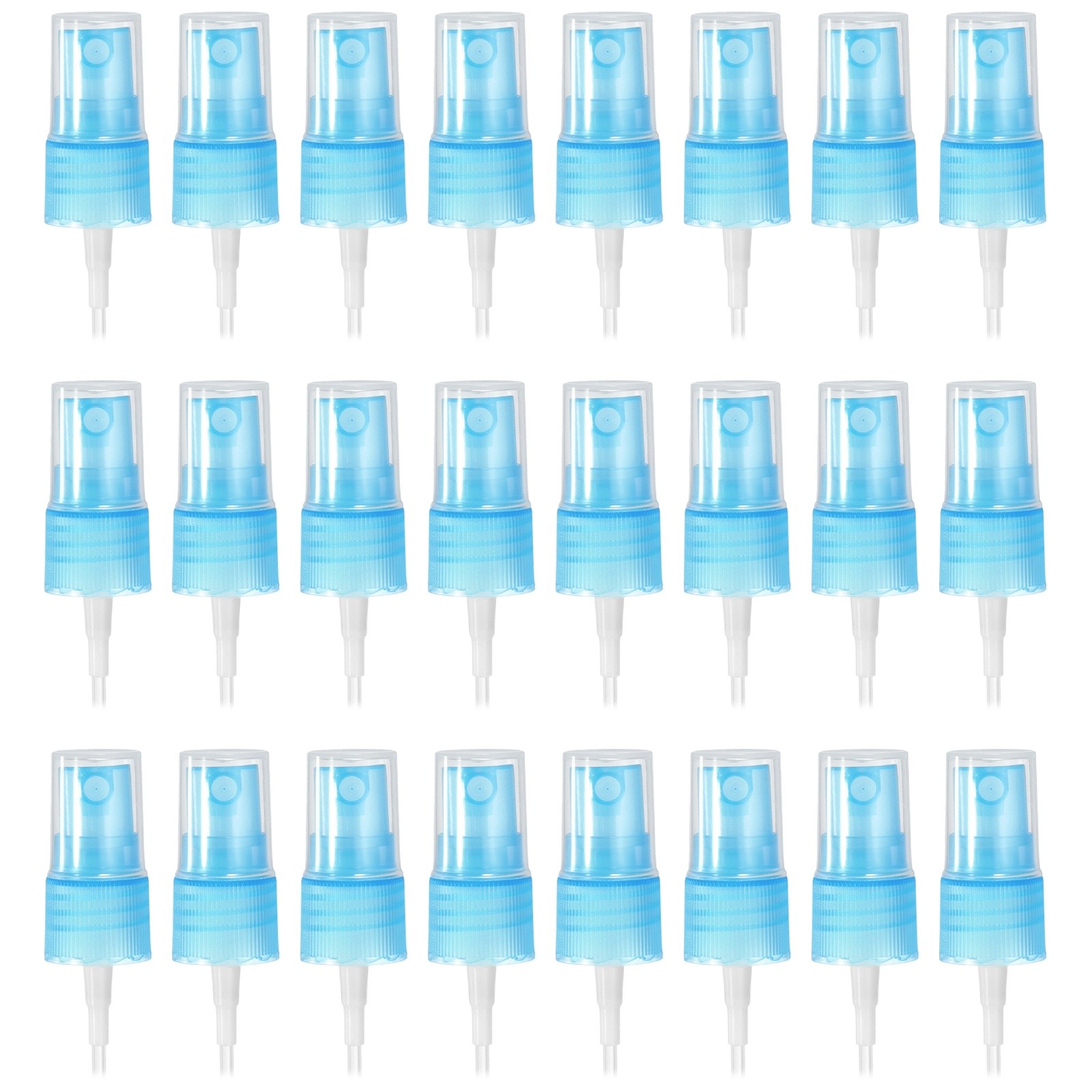 50 Pcs Blue Spray Bottle Top, 18/410 Fine Mist Sprayer Stripe Plastic Top