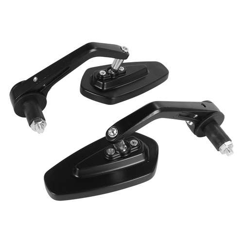 Black Motorcycle Rearview Side Mirrors Universal For 7/8" Handle Bar End Cruiser - Picture 7 of 12