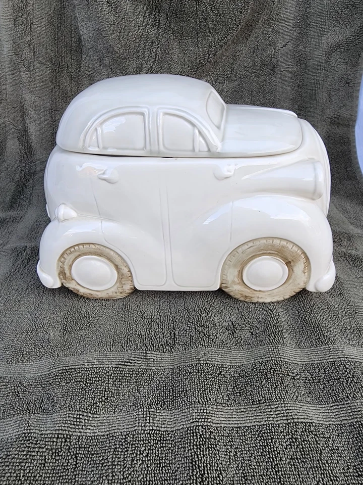 Tarro de galletas automático vintage Fitz & Floyd con neumático plano niño y perro Japón 1978 Foto 3 de 4