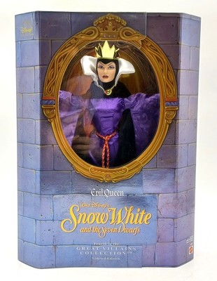 1998 Disney Great Villains Evil Queen Puppe / Schneewittchen, Mattel 18626, NrfB