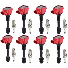 Pindex 8 Pack Ignition Coils and Iridium Spark Plugs,UF510 5018 Coil Pack Kit...
