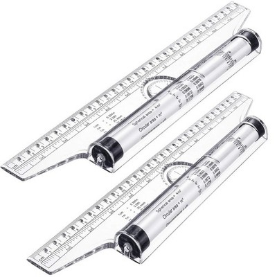 2 Pieces Plastic Measuring Rolling Ruler Drawing Parallel Multifunctional Drafti