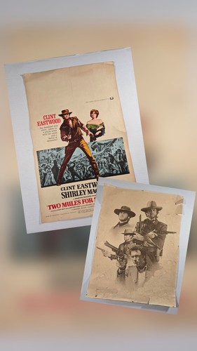 Clint Eastwood Shirley MacLaine Two Mules For Sister Sara 1970 Movie Poster + 1