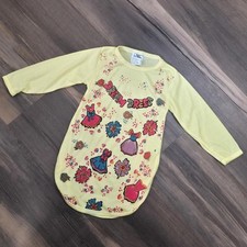 Vintage 80s 90s Tuff Cookies Toddler Yellow Long Sleeve Soft Nightgown Size 4
