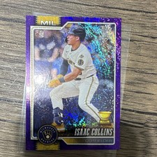 Topps 2025 Series 2 Isaac Collins #657 Purple Holofoil /250 Milwaukee Brewers