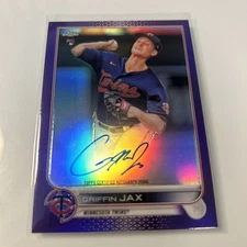 2022 Topps Chrome - Rookie Autographs Griffin Jax #RA-GJ Purple Refractor /250 
