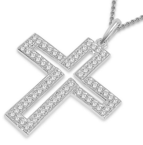SI1 G 1.00 Ct Round Cut Diamond Cross Pendant Necklace 14K Yellow Gold 3.45 grm - Picture 4 of 7