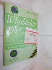 Wimbledon Lawn Tennis Championships programme & TICKET  Mon 29th June 1987