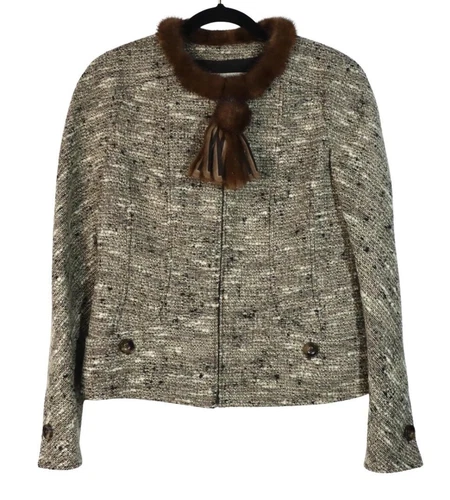 Giacca vintage Valentino con collo in pelliccia