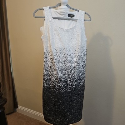 Maia Ombre Sequin Dress Size 6 NWT White Gray Black