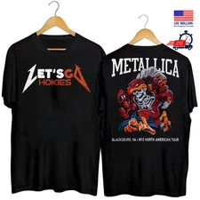 Metallica x Virginia Tech 2025 Tour T-Shirt Let’s Go Hokies 2-Sided Tee