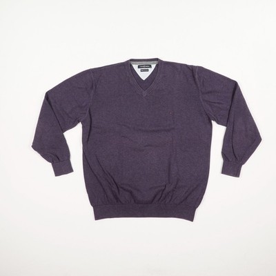 CASAMODA Herren Pullover Gr. XL dunkellila Strickpullover Langarm V-Ausschnitt