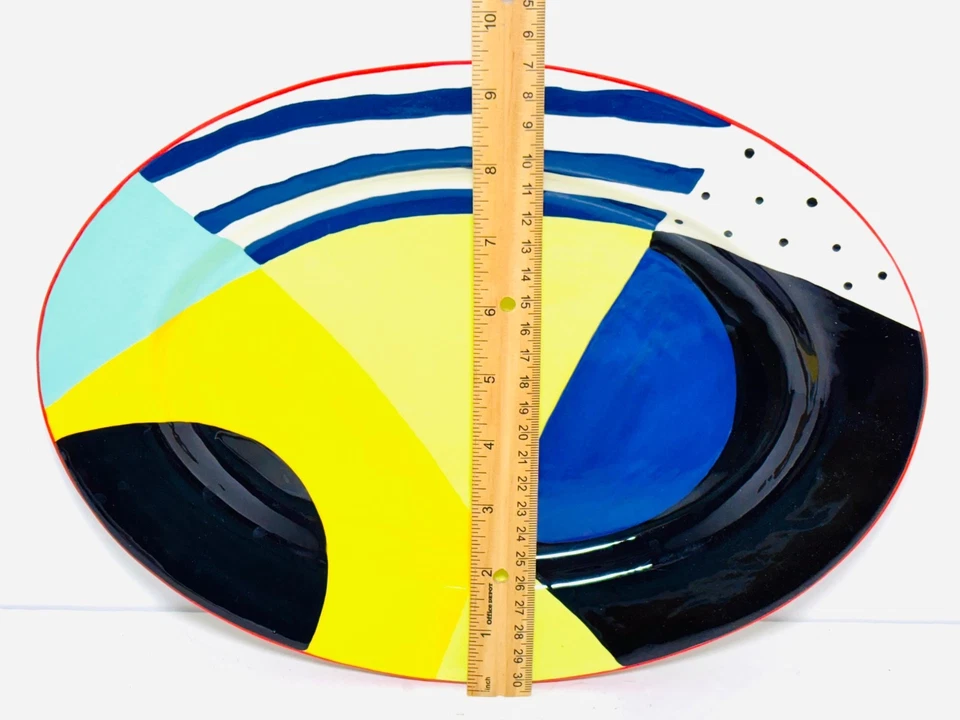 "Plato para servir Susan Eslick vintage, icónico de San Francisco 1997, ovalado de 13""" Foto 3 de 4