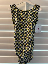 NWT Foxy s leotard GYMNASTICS DANCE BALLET AXS adult extra small YELLOW FLOWERS