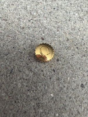 #1890 ORIGINAL OMEGA KRONE 5,0mm GOLD FÜR CAL. 268 HANDAUFZUG CROWN CORONA