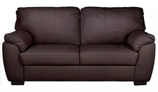 3 Seater Chocolate Leather Sofa Argos Home Milano - Ex Display Unboxed *Marks