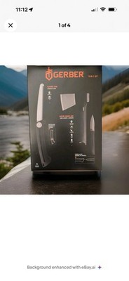 Gerber 3-in-1 Axe Knife & Saw Combo Kit   Gator Grip Handle Camping Tool Set NEW