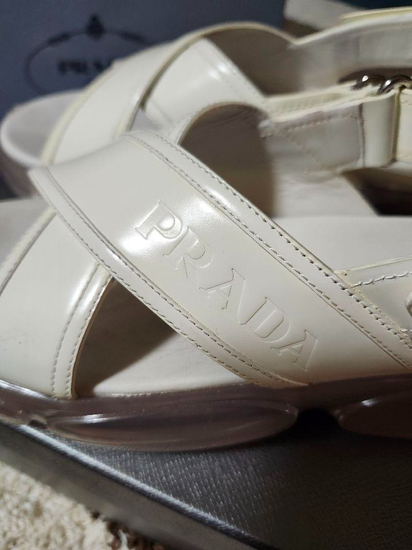 Auth PRADA Off White Sandals Size 36 w/Box Women's Casual