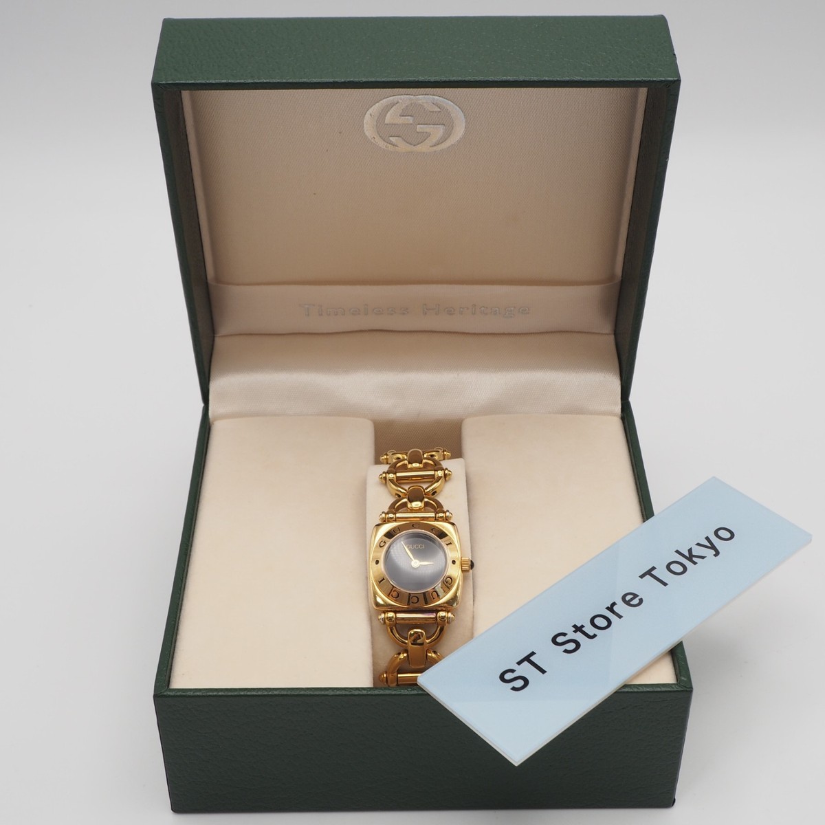 GUCCI 6400L/ゴールド VG] GUCCI 6400L Quartz Gold Swiss Made Black Dial Womens