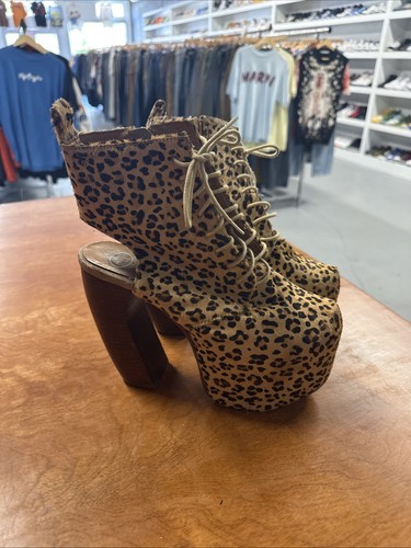 Jeffrey Campbell $200 Pony Hair Lita Boots Heel Platform Size 7