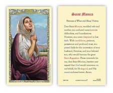 St Monica Patron Saint Catholic Prayer Laminated Holy Card
