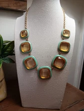 Charming Charlie Enamel Glass Necklace