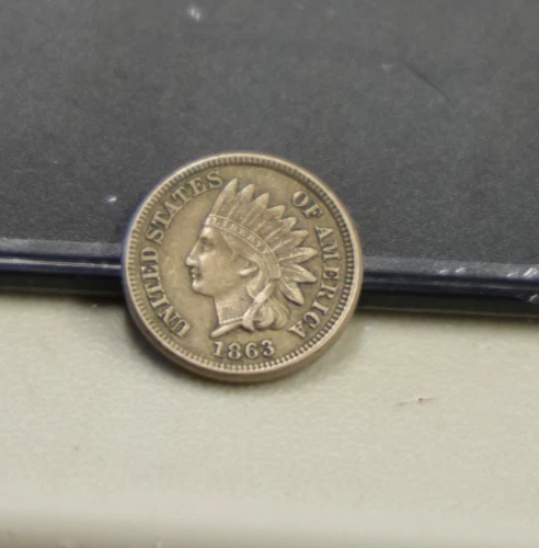 1863 US Indian Cent XF  (Cleaned) CN