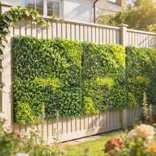 Artificial Plant Wall Panel, 100x100 cm Artificial Grass Backdrop, Green