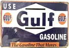 TIN SIGN 8x12 new Gulf gasoline service station garage mechanic cars autos C18
