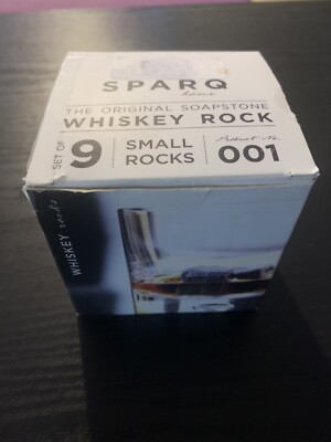 NIB 9 Sparq Whiskey Stone Soapstone Rocks Reusable Hot Cold Ice Cubes Spark
