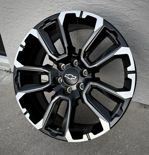 CHEVY SILVERADO Z71 STYLE WHEELS MACHINED FACE/BLACK 22X9 FITS: 1999 ...