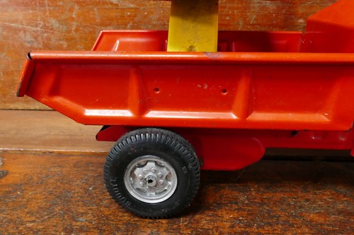 Vintage 1960's Buddy L Sit-N-Ride Dump Truck Pressed Steel Toy w/ Handle Bars - Picture 2 of 16
