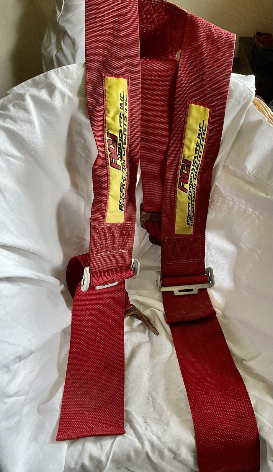 Vintage Stock SFI Competition Car Racing Shoulder Harness RED Seat Belt