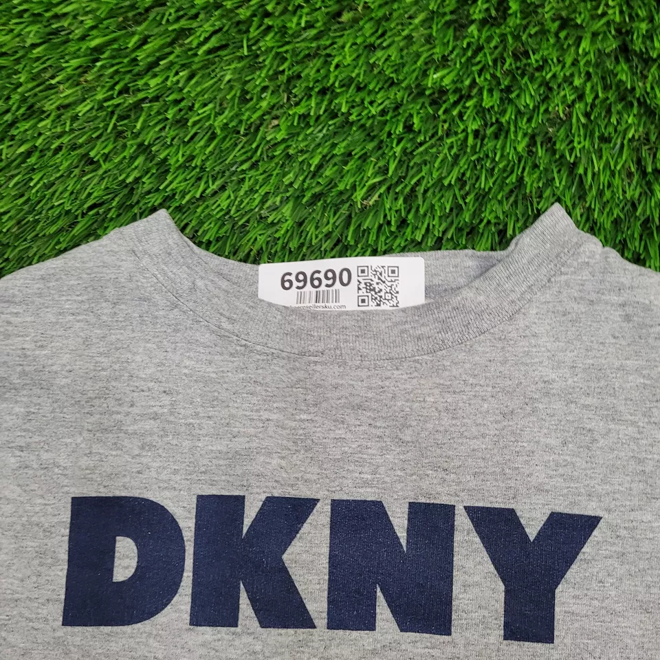 Sudadera De Colección DKNY Para Mujer Grande 22x21 Suelta Gris Cuadrada Algodón Poli Polar Foto 2 de 4