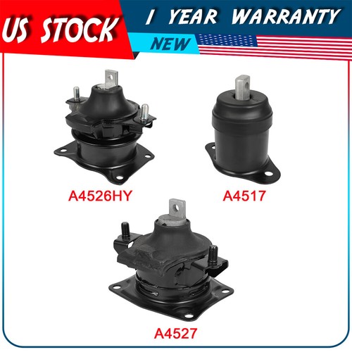 3PC Engine Motor Mount Kit For Acura TL 04-06 08 3.2L Sedan 4-Door V6 A4517