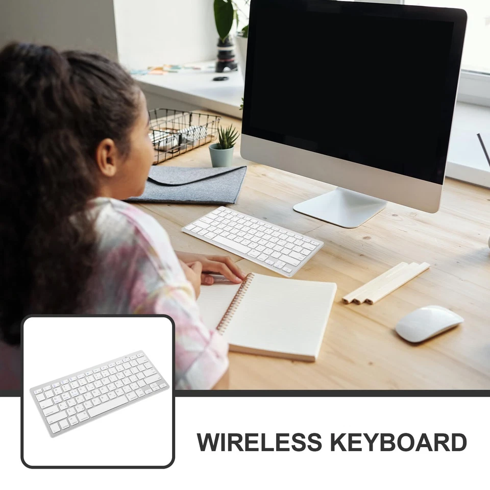 Hebrew KeyboardWireless Computer Silent Keyboard Ultra Slim Compact Keyboard ... - Image 3 of 4