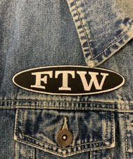 FTW OVAL BIKER TRIKER EMBROIDERED IRON ON FABRICPATCH APPLIQUE FASHION #0052