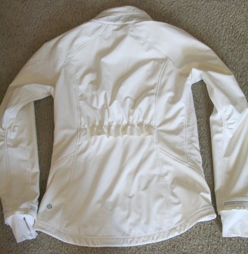 Lululemon Jacket ivory zip running cycling ruffle vented back quilted Size 6 - Picture 2 of 5